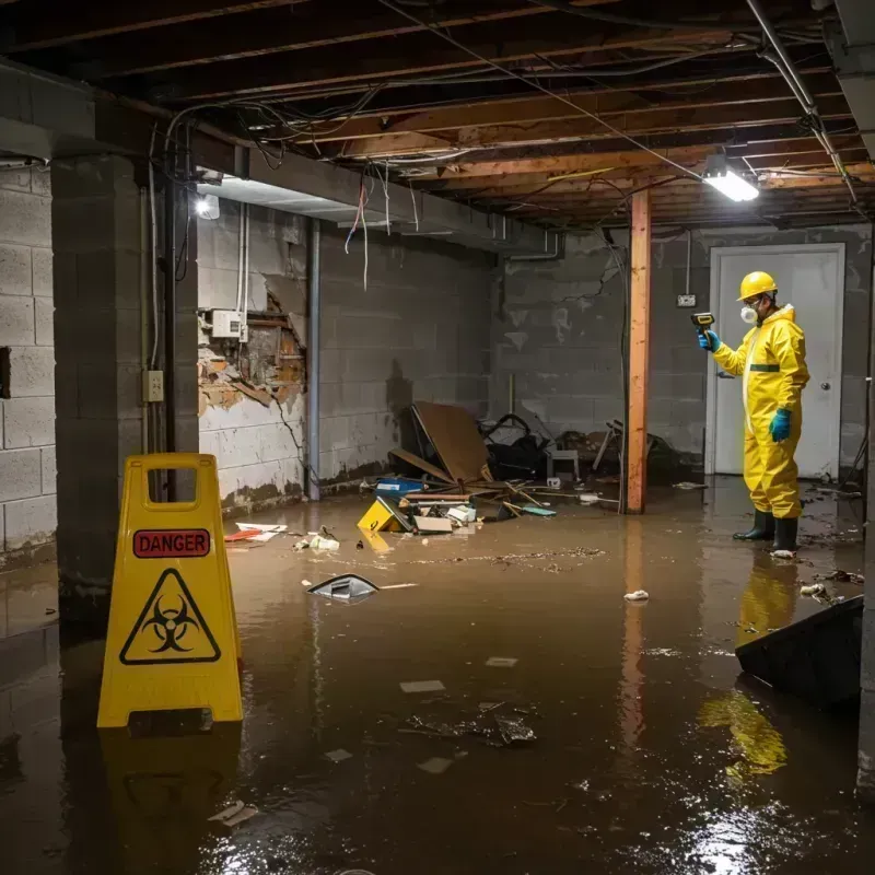 Flooded Basement Electrical Hazard in Toledo, IL Property